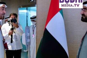 Dubaï Media TV : محمد بن راشد ومحمد بن زايد وولي عهد البحرين يشاركون في ختام سباق جائزة الاتحاد للطيران الكبرى للفورمولا 1 في أبوظبي